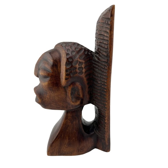 Vintage Collectible Decorative African Hand Carved Wooden Sculpture -‎ Lot of 2 - Picture 2 of 16